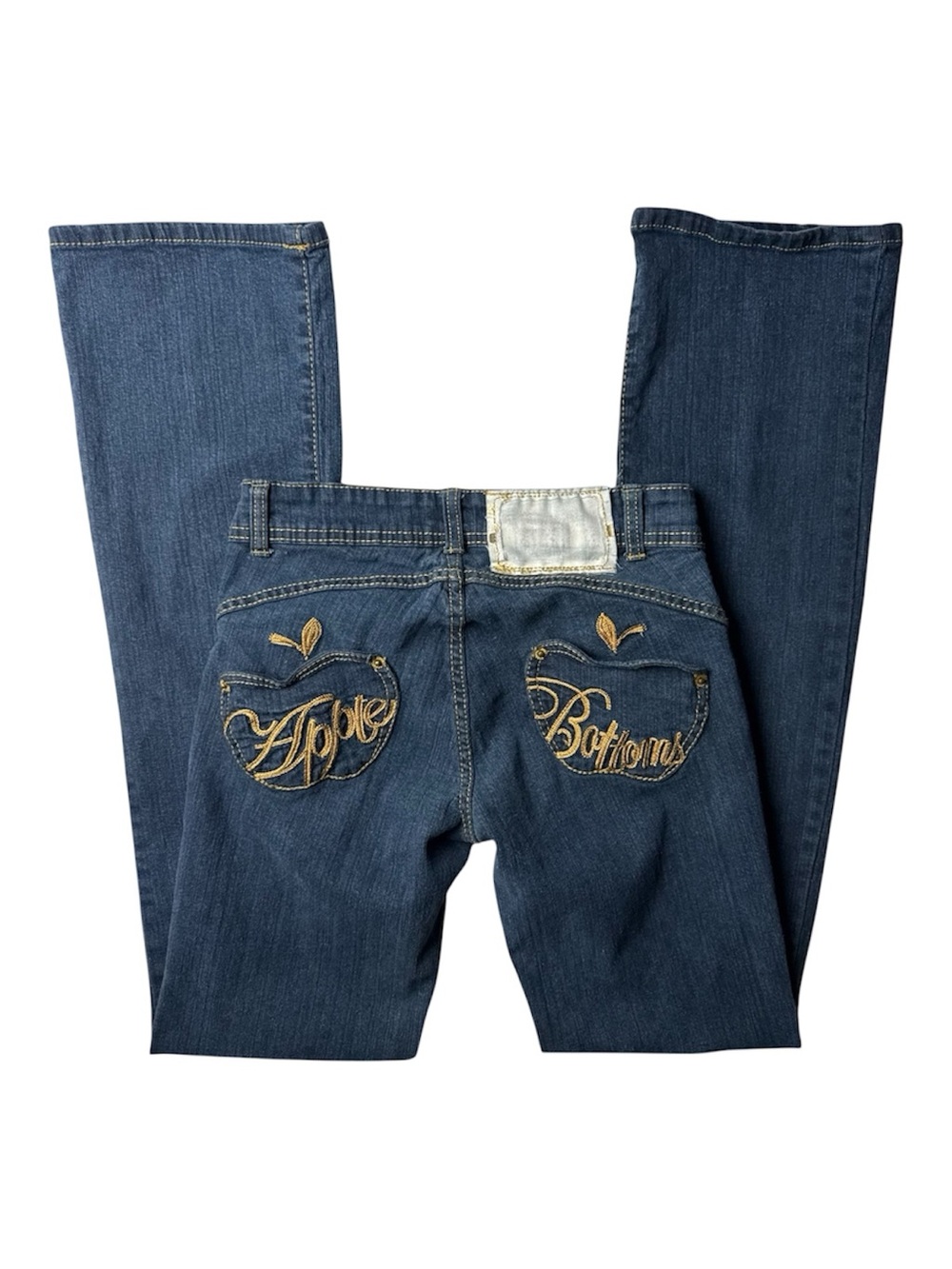 Apple Bottoms Embroidered Gold Script Jeans